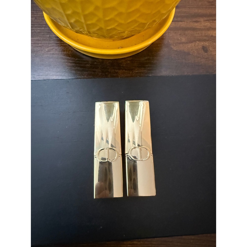 Christian Dior Rouge Dior Velvet Lipstick Duo 999 and 777 Fahrenheit Mini Gold